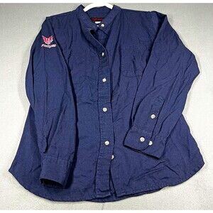 Drifire FR Shirt Mens Medium Blue Navy Flame Resistant CAT 2 NFPA 2112 Button